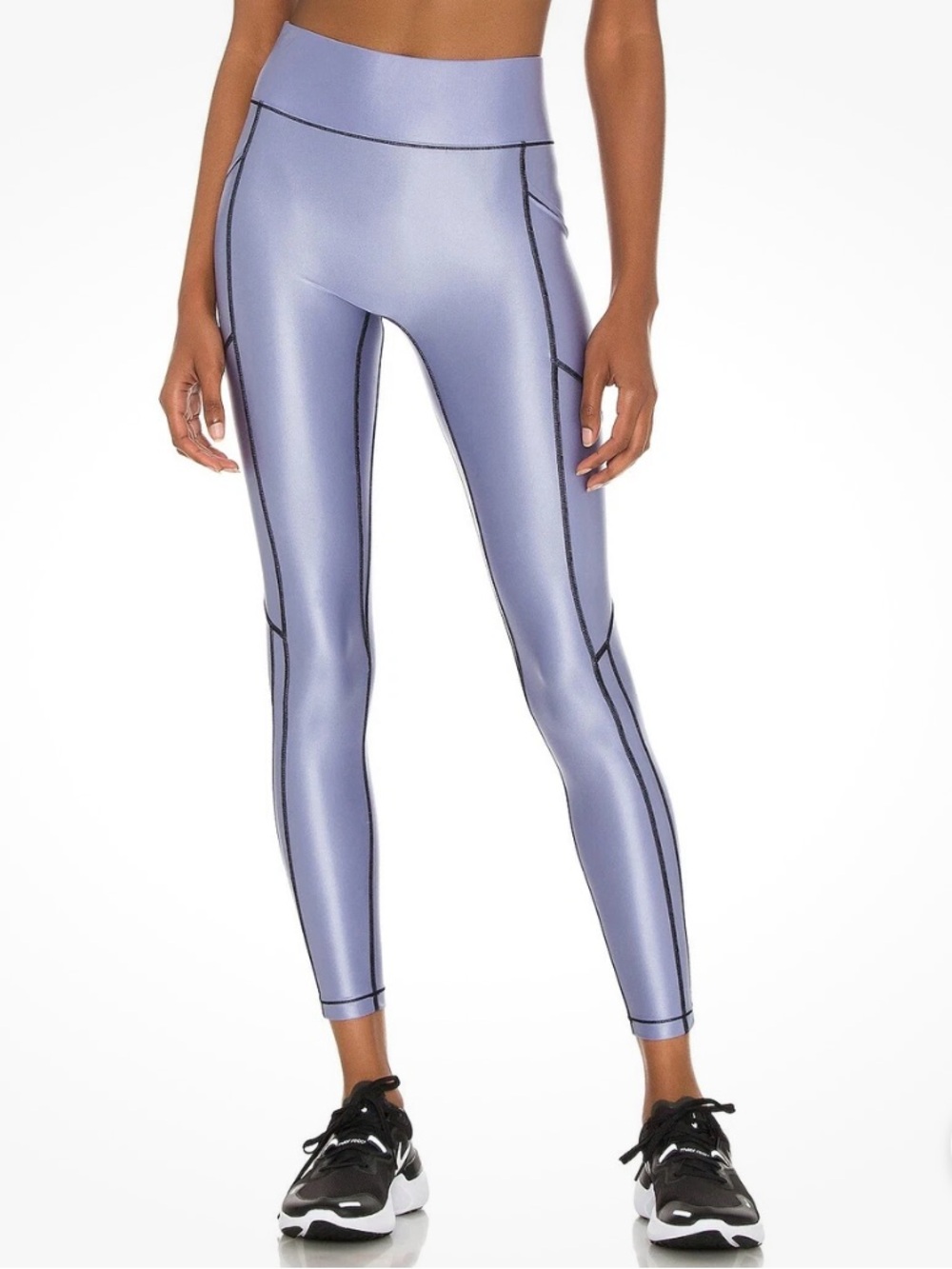 ALL ACCESS Light Lavender Leggings with Black Piping